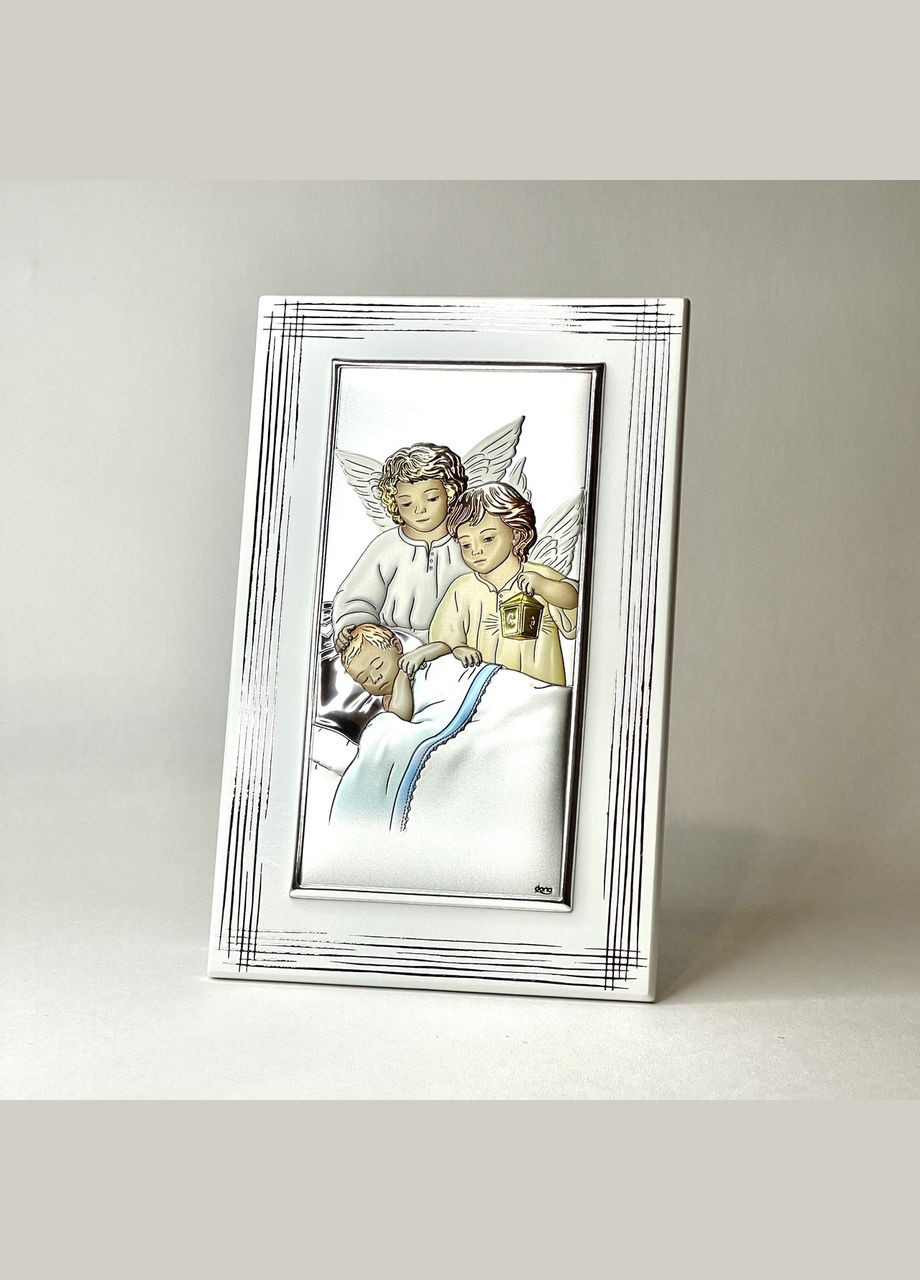 Икона серебряная Ангелы-хранители для мальчика (12 х 19 см) DS63F/2CC Atelier (337363614)