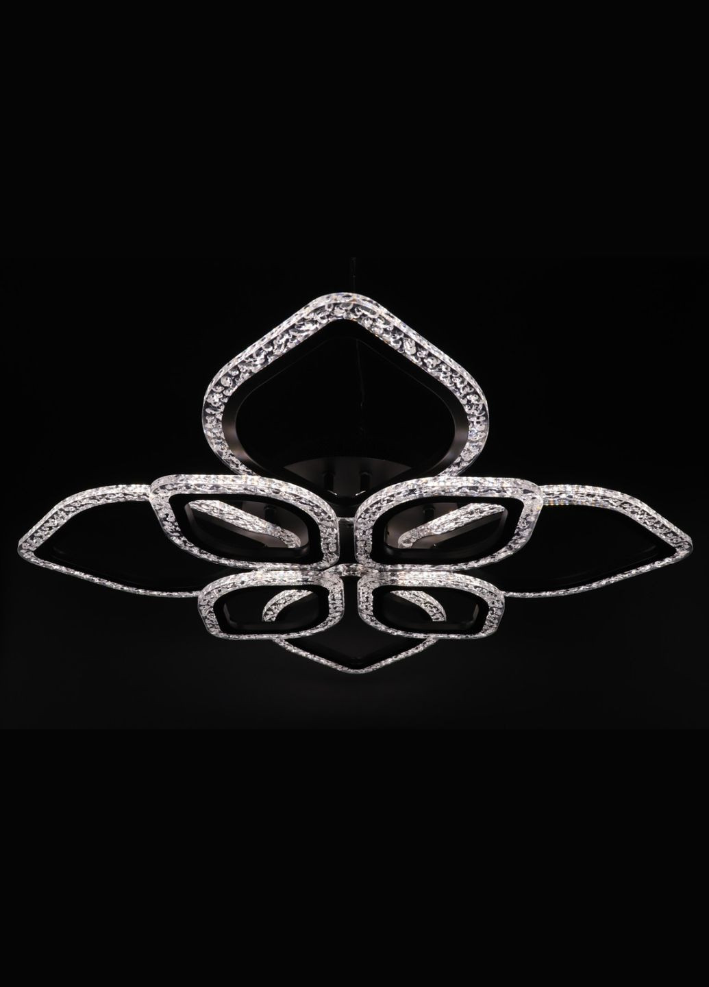 Люстра світлодіодна стельова LED світильник для квартири на стелю лед з пультом 25746 Чорний 10х53х71 см. Sunnysky (364766753)