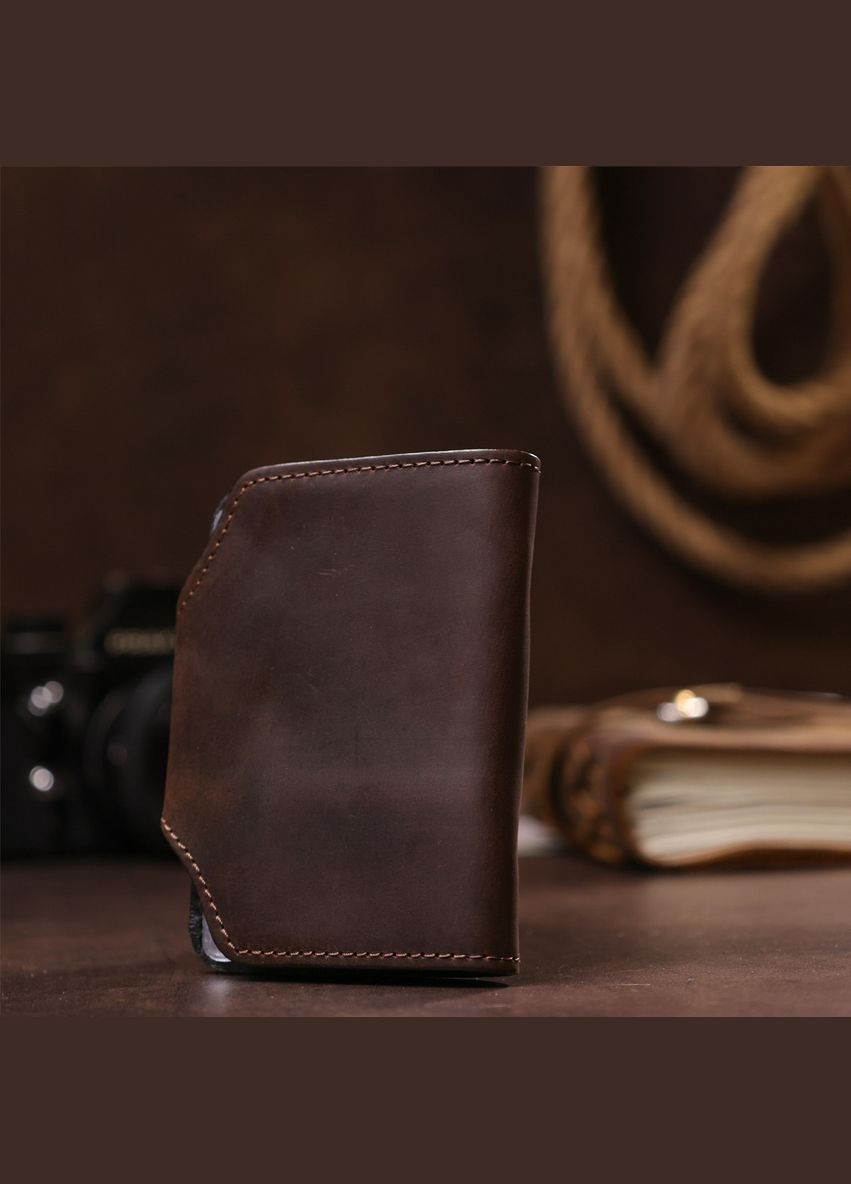 Візитниця вертикальна 13908 шкіряна Коричнева Shvigel (298568537)
