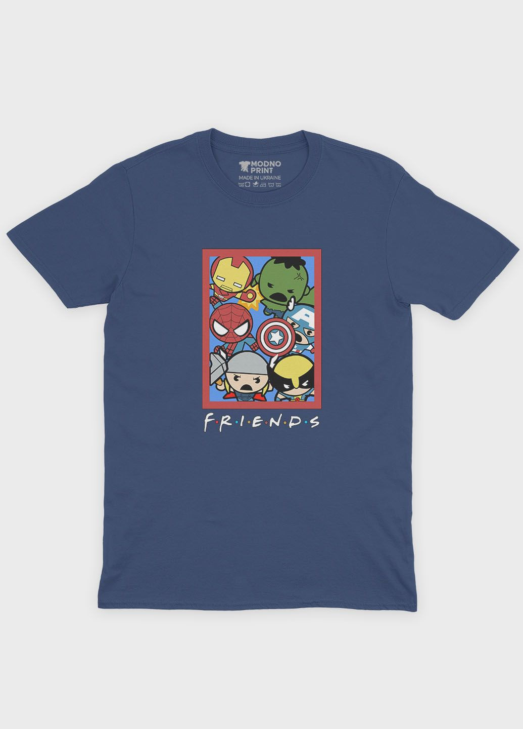 Женская футболка с принтом супергероями - Мстители (TS001-1-NAV-006-025-006-F) Modno - (292116154)