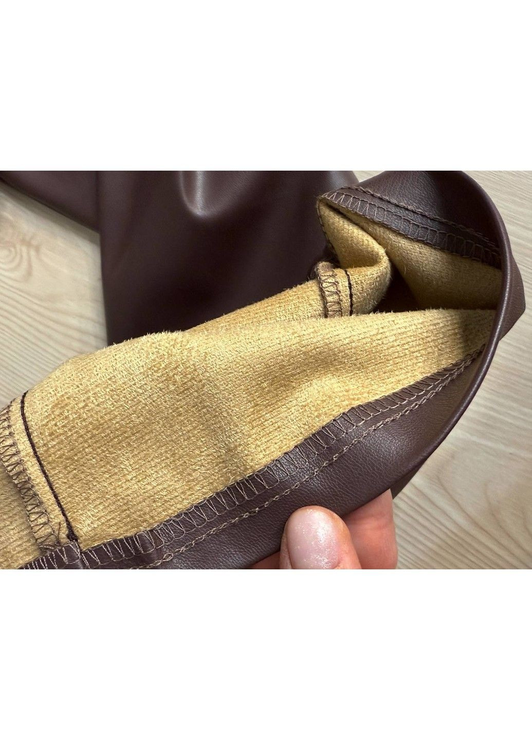 Брюки жіночі Gritana 201 з екошкіри прямі зі стрілкою коричневі No Brand (363130889)