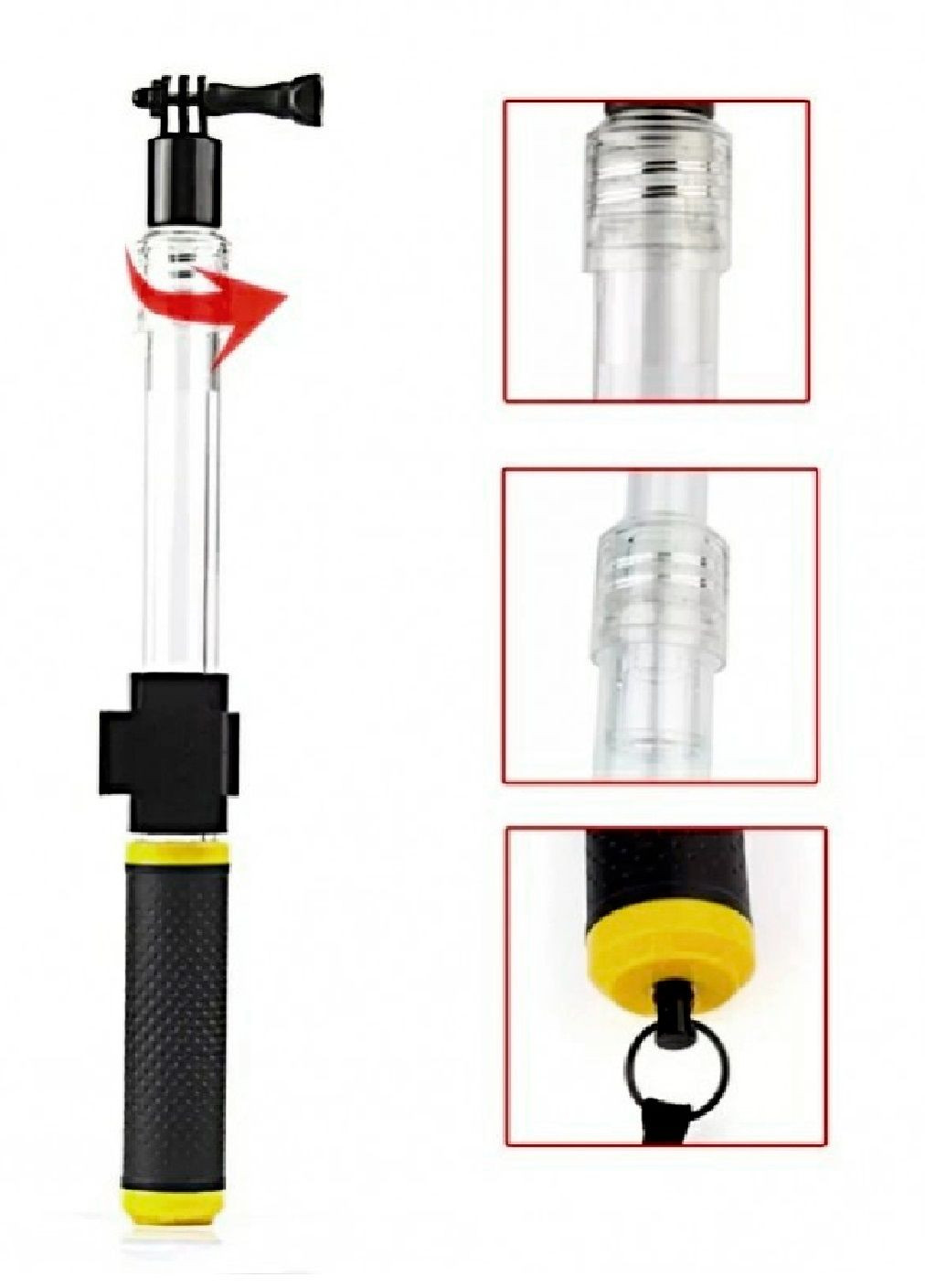 Монопод тримач розсувний плаваючий з ремінцем на руку 35-60 см для екшн камери GoPro (476519-Prob) Unbranded (283323593)