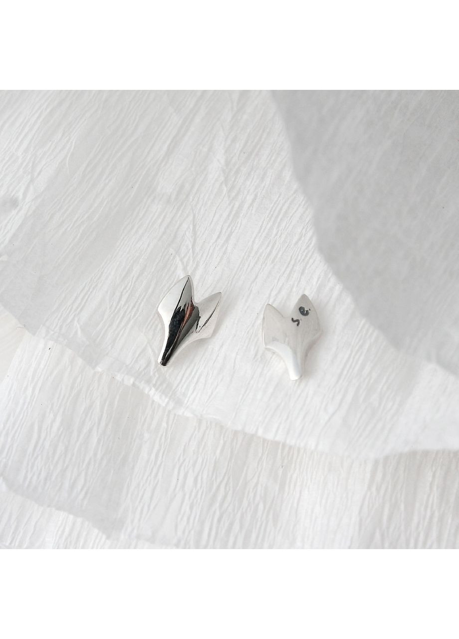 Серьги пусеты серебряные Волк. Totem 925 Skifska Etnika (364203262)