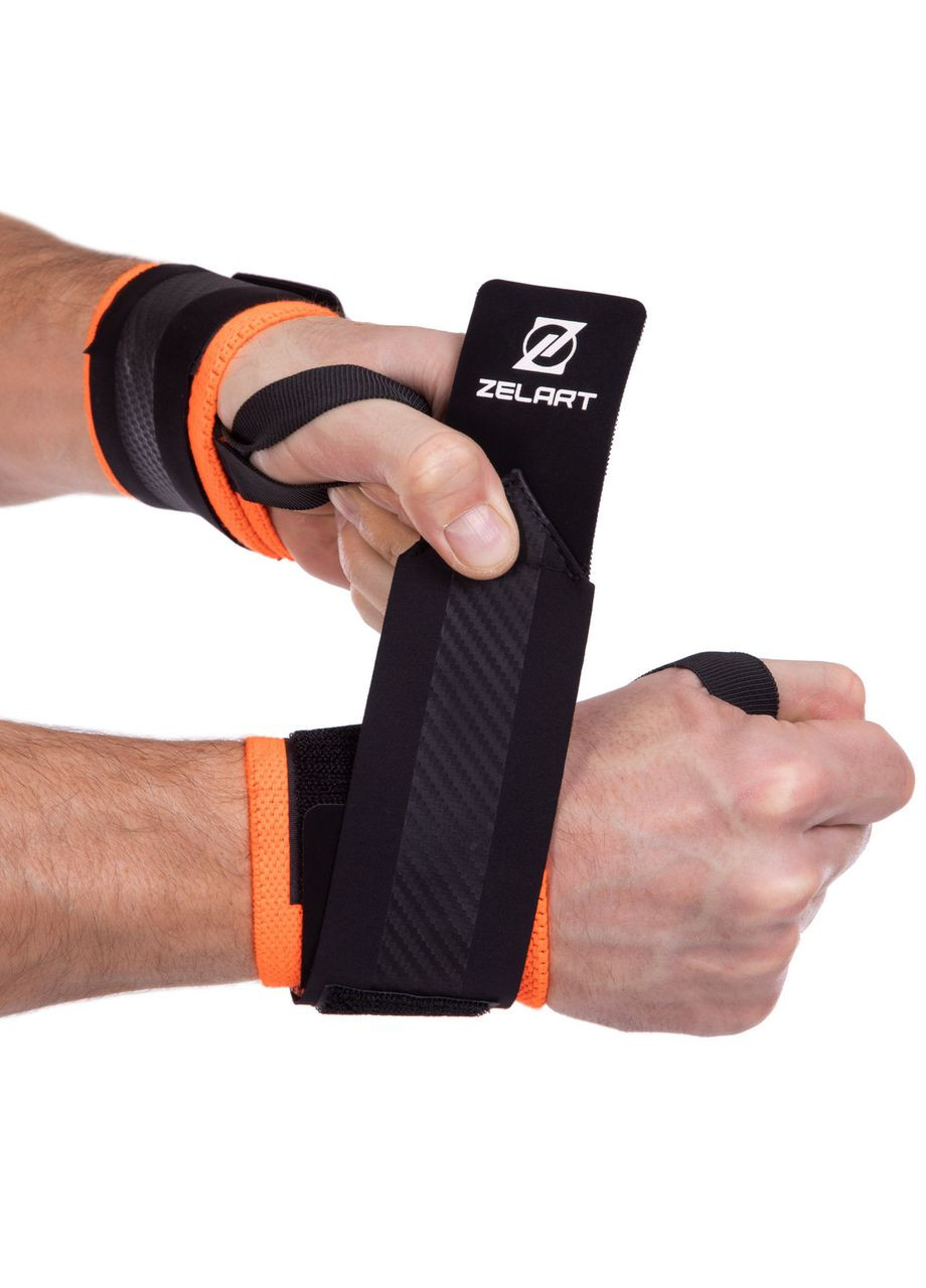 Бинти кистьові для жиму (2шт) STRENGTH WRIST WRAPS TA-2256 (PL, еластан, р-р 50х8см, чорний-оранжевий) (TA-2256) Zelart (361437044)