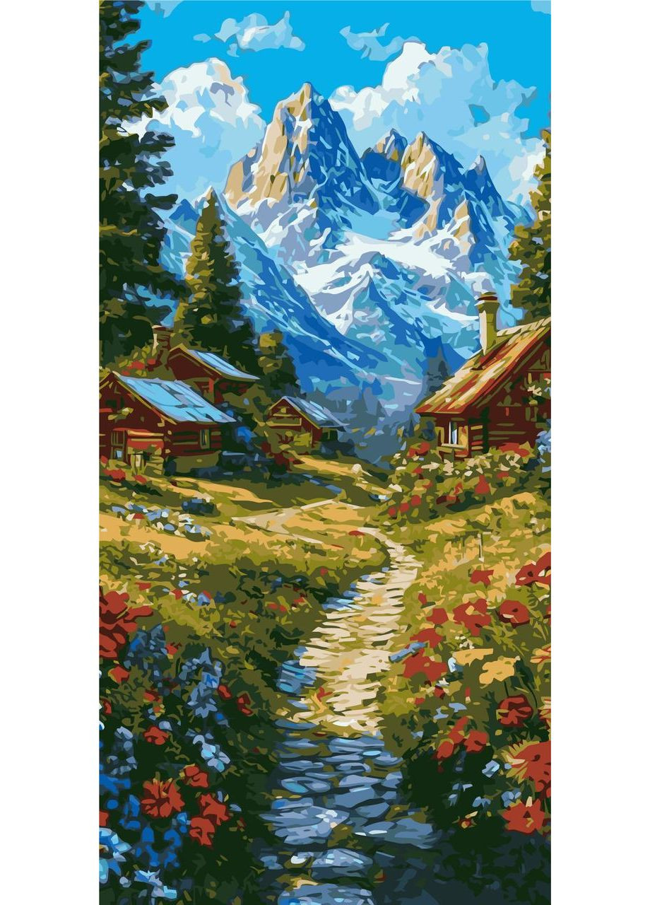 Картина по номерам Пейзаж. Утренняя дорога в горы 40*80 см Оригами LW 5162 Origami (372653026)