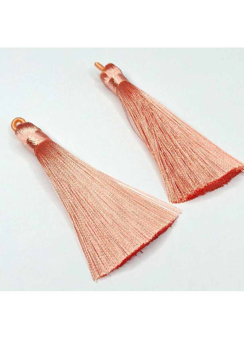 Шелковые кисти для сережек 8 см - персиковый. Plus-plus (354799396)