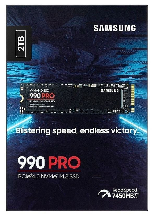Накопичувач SSD 2ТB 990 PRO M.2 2280 PCIe 4.0 x4 NVMe V-NAND TLC (MZ-V9P2T0BW) Samsung (336951152)