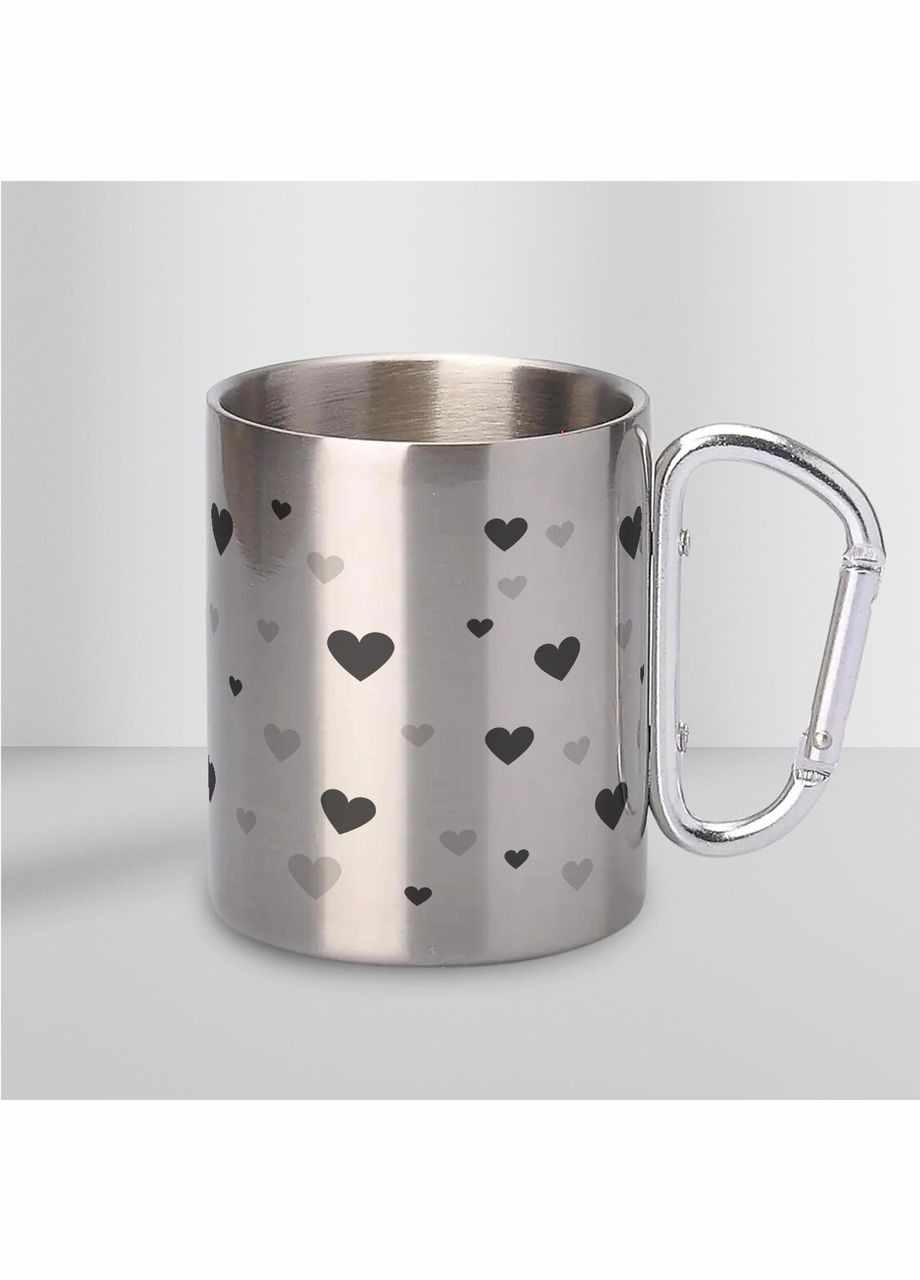 Кружка металлическая с карабином "Спасибо тебе за то, что ты всегда со мной" 300 мл Серебряная No Brand (324264431)