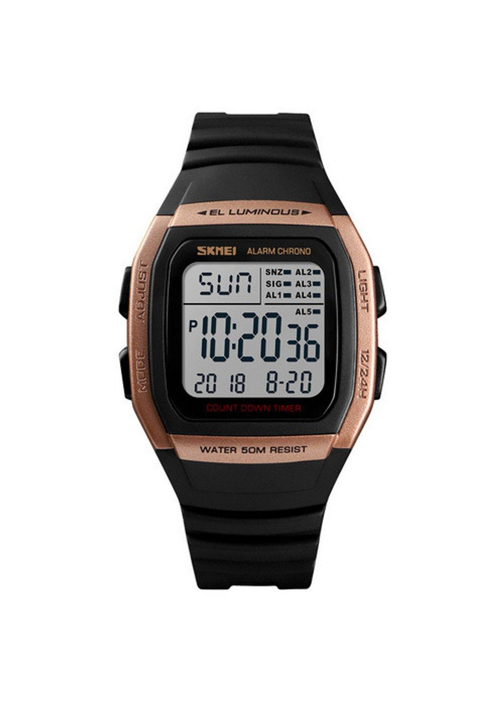 Чоловічий спортивний годинник 1278 Рожеве золото Skmei (314483124)