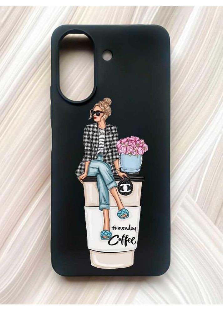 Матовый чехол на Xiaomi Redmi 13C / Poco C65 Девушка на кофе (принт 228) Creative (355393482)