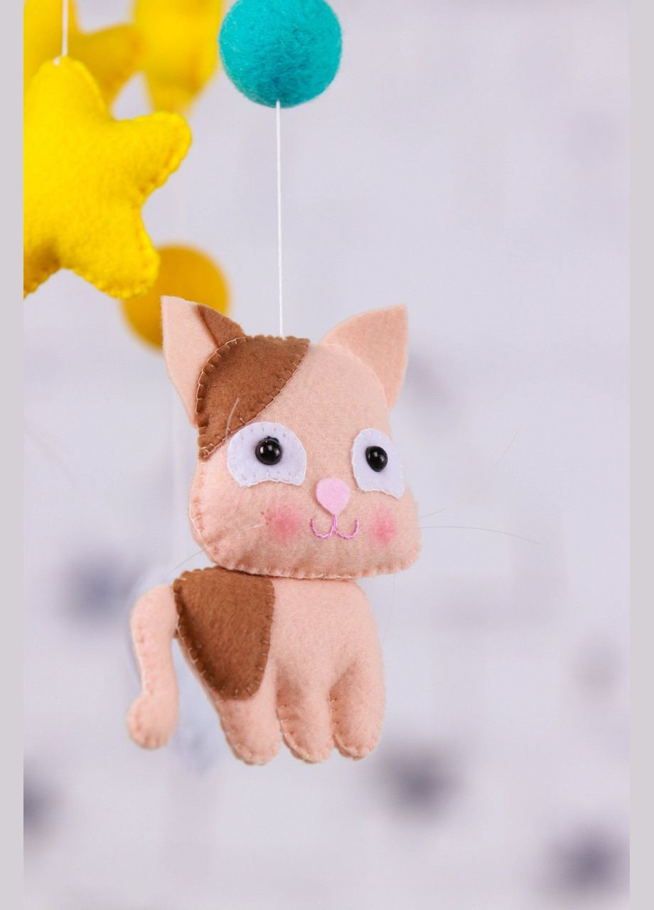 Детский мобиль на кроватку для младенцев WooolyWool «Котята» No Brand (342757928)