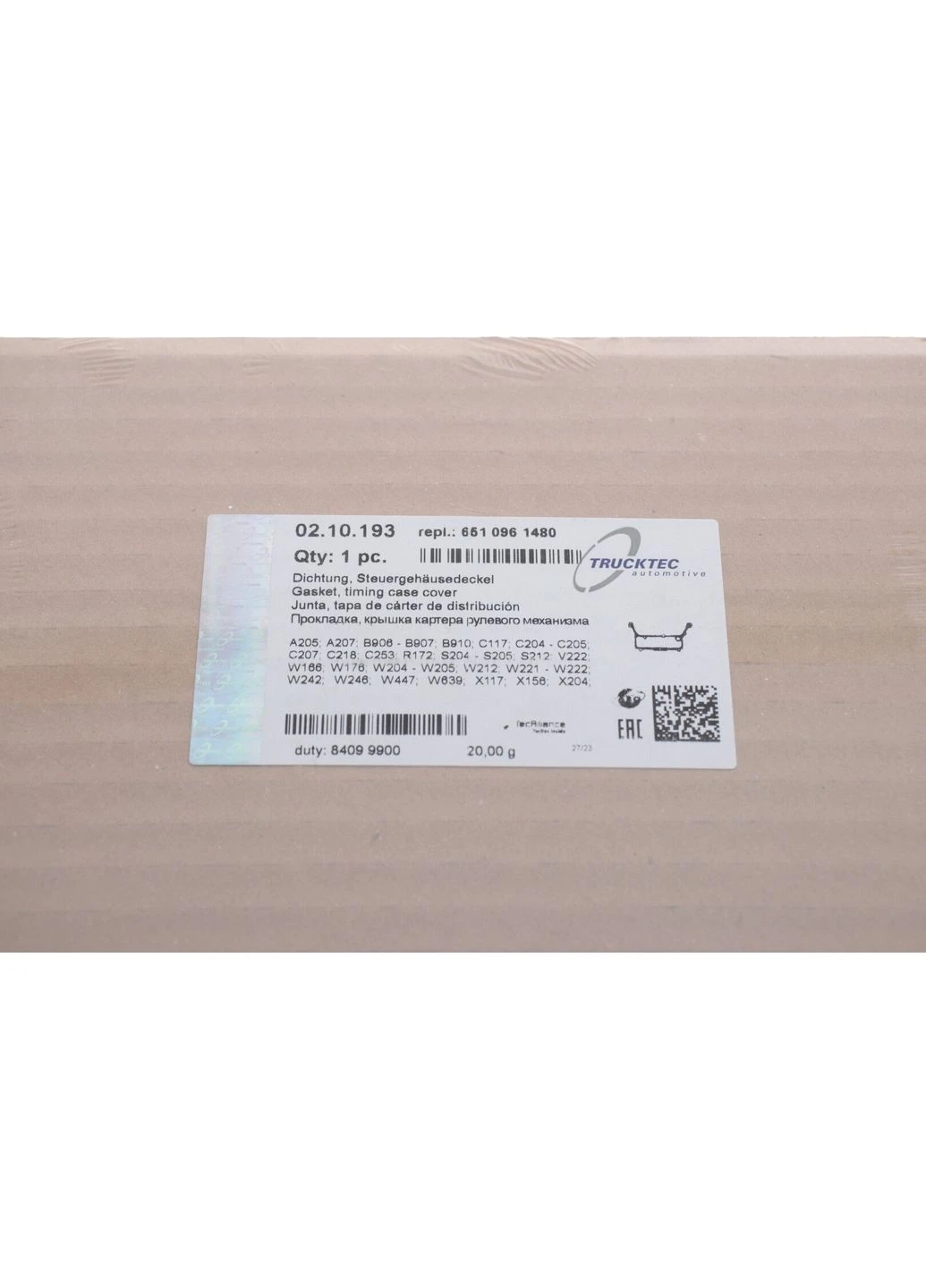Прокладка кришки картера MB Sprinter 906/Vito (W639/W447) 2.2 CDI 06 AUTOMOTIVE 02.10.193 UA63 No Brand (339641378)