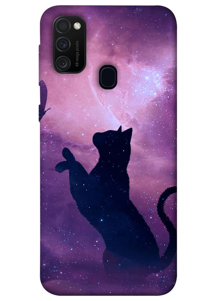 Чохол з принтом для Samsung Galaxy M30s, Samsung Galaxy M21 / для самсунг галаксі М30с / М21 Кіт і метелик No Brand (339060332)