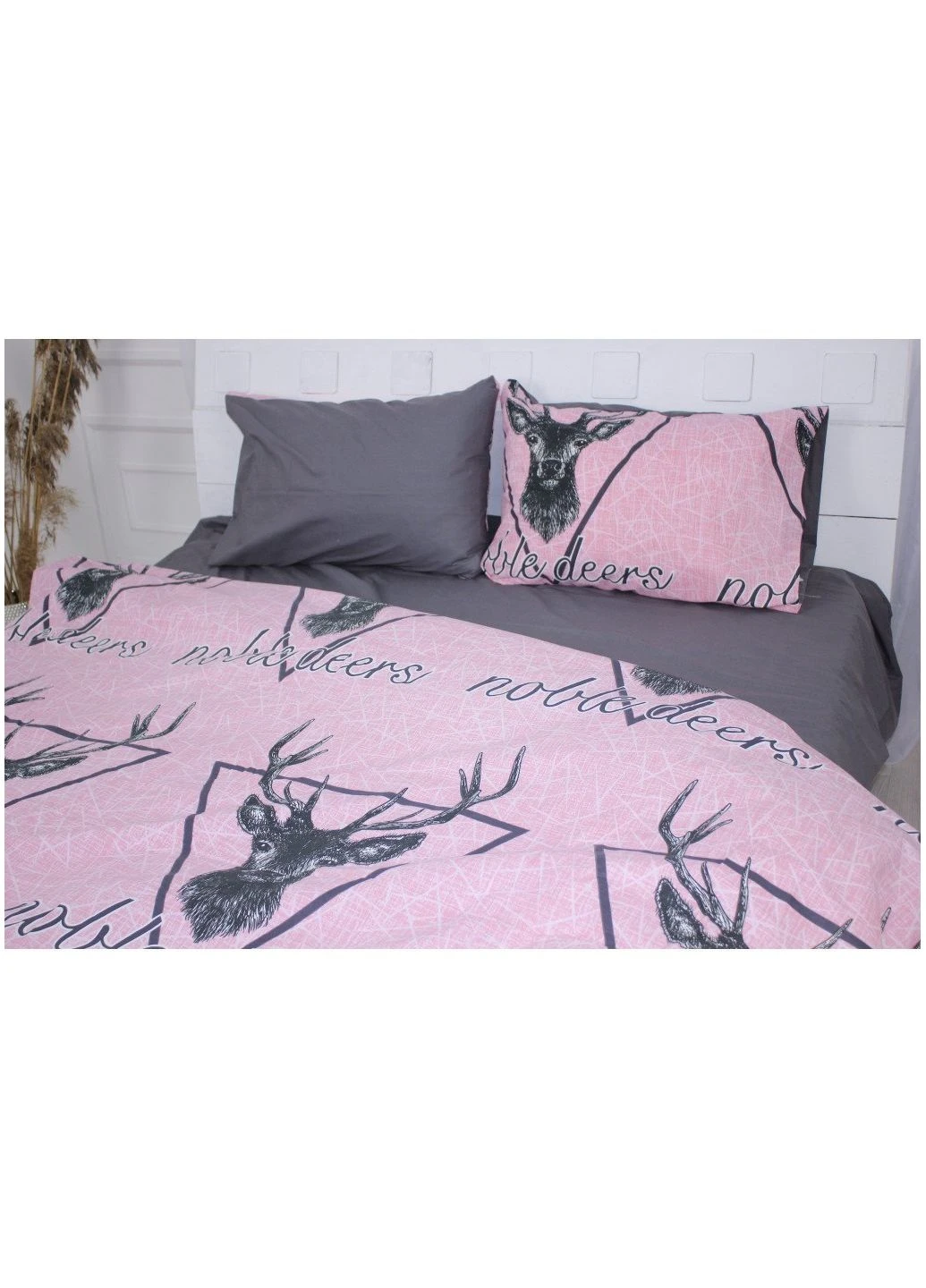 Постельное белье Бязь 17-0516 Noble deers pink (ek38122) Mirson Бязь 17-0516 Noble deers pink King Size (392382994)