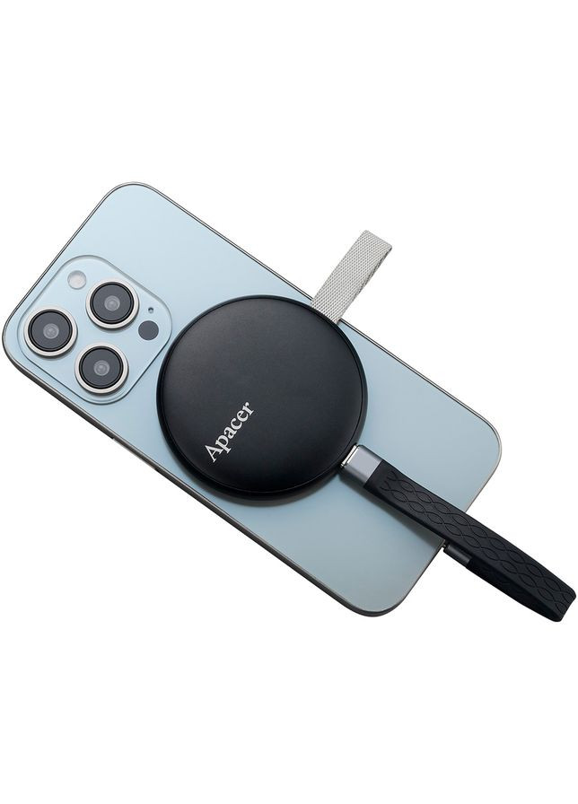 Накопитель наружный SSD USB 1 TB Magnetic Portable AS725 Black (AP1TBAS725B-1) Apacer (317863472)