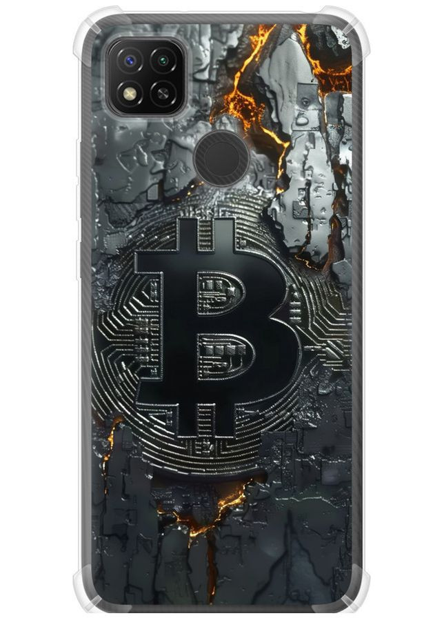Силикон с усиленными углами чехол 'Раскаленный биткойн' для Endorphone Xiaomi Redmi 9C (366340246)