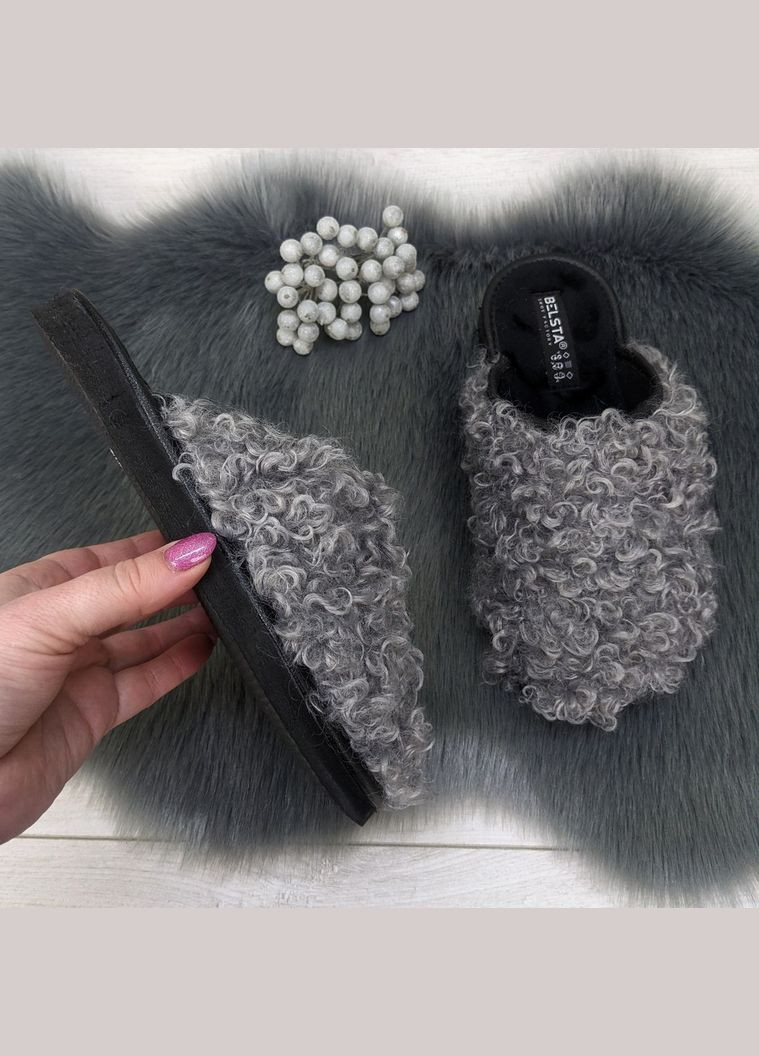 Тапочки жіночі домашні сірі хутряні Белста (301505967)