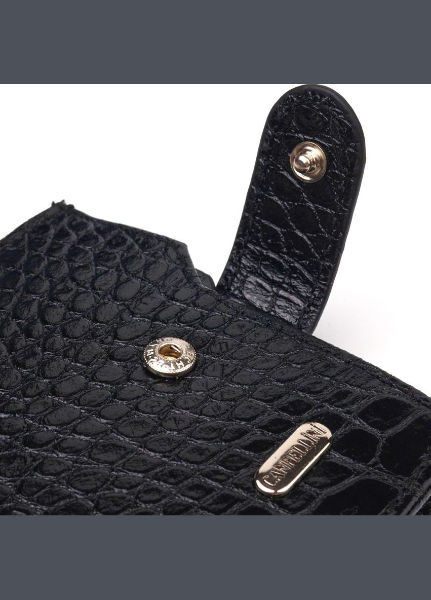 Мужской кожаный кошелек с монетницей и тиснением черный (sku_21504) No Brand (327820050)