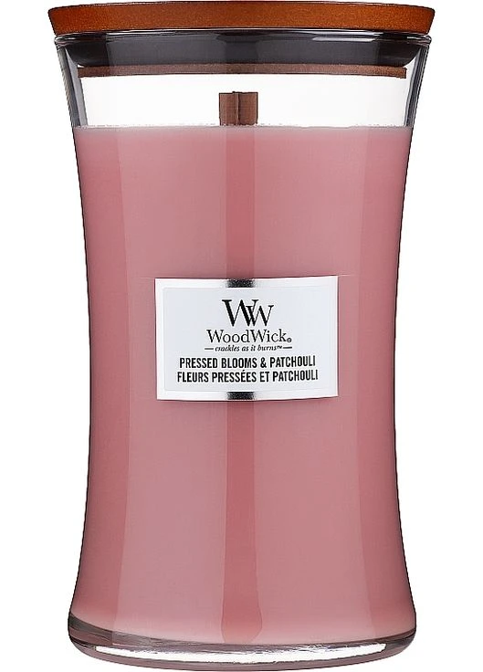 Ароматическая свеча в стакане Hourglass Candle Pressed Blooms & Patchouli 610g (1092676-120537) WoodWick (368665573)
