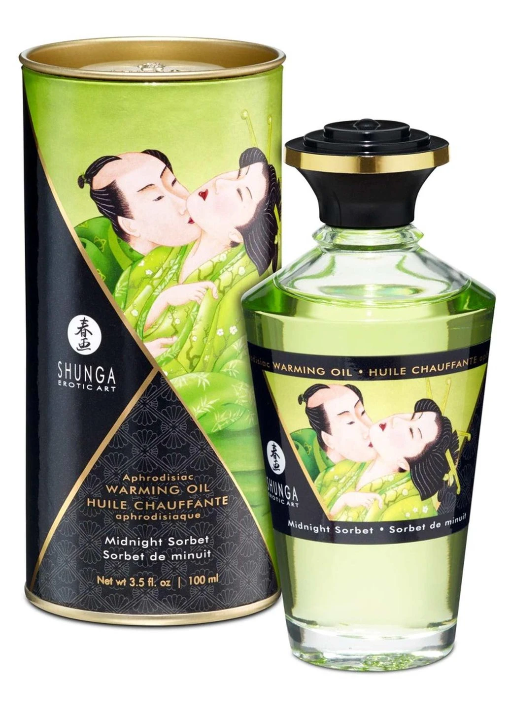 Зігрівальна масажна олія Aphrodisiac Midnight Sorbet, 100 мл Shunga (374341270)