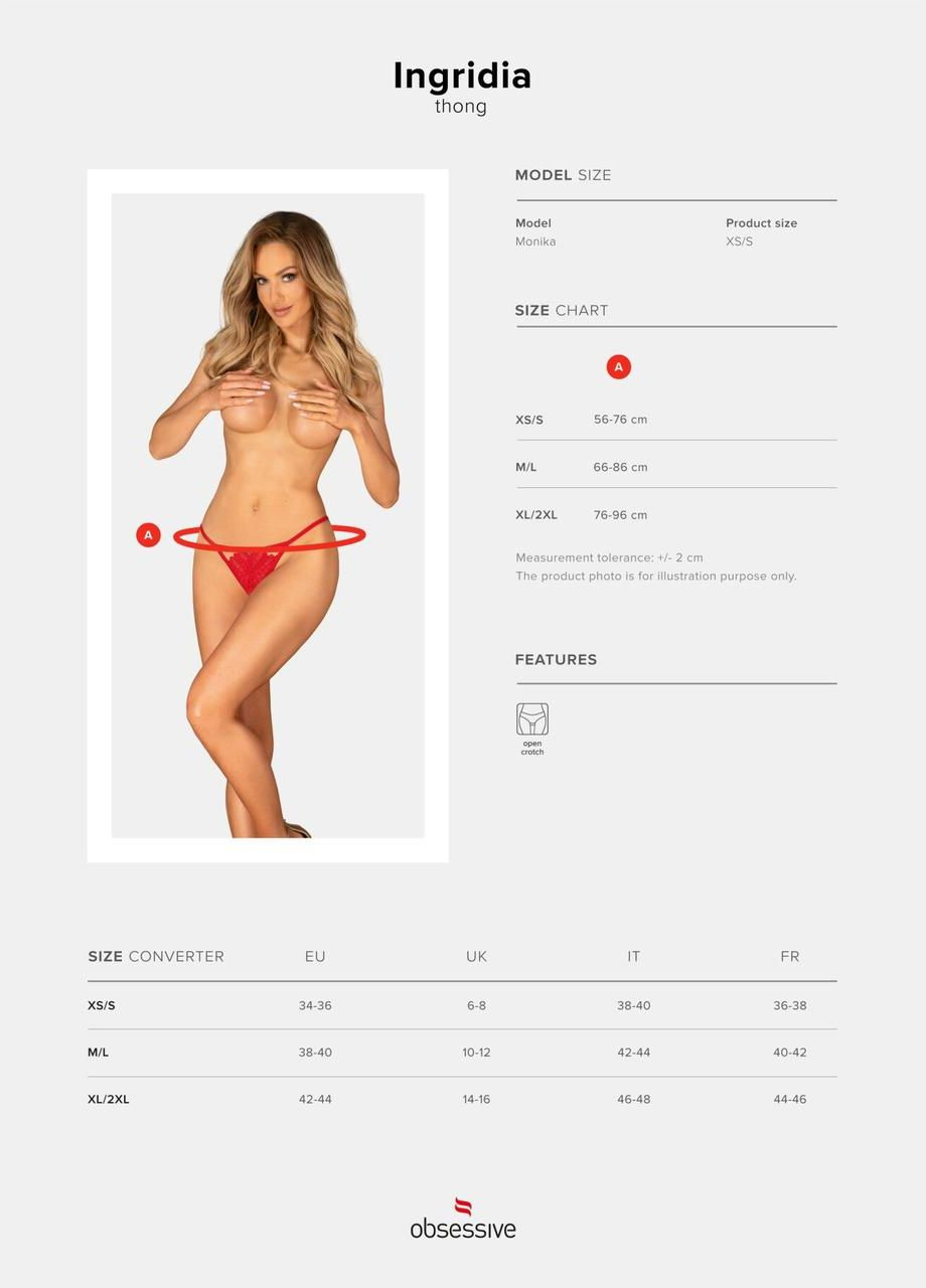 Трусики Ingridia crotchless thong XL/2XL Obsessive (292862660)