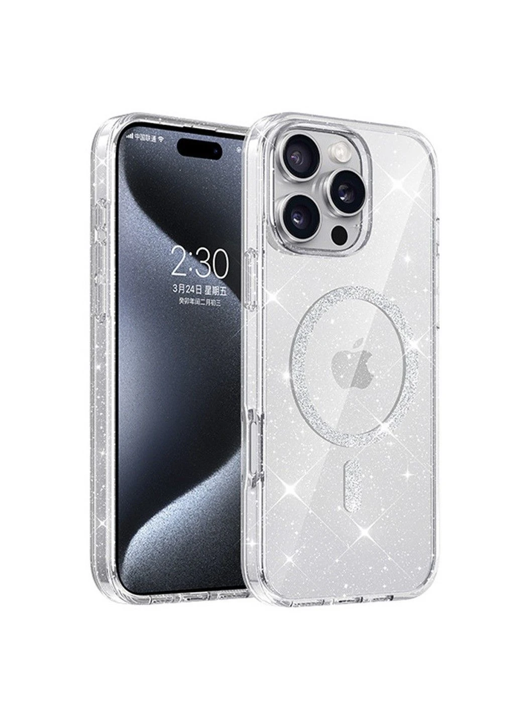Чехол TPU Eclipse Sparkle (MagFit) для Apple iPhone 16 Pro Max (6.9") Epik (333337176)
