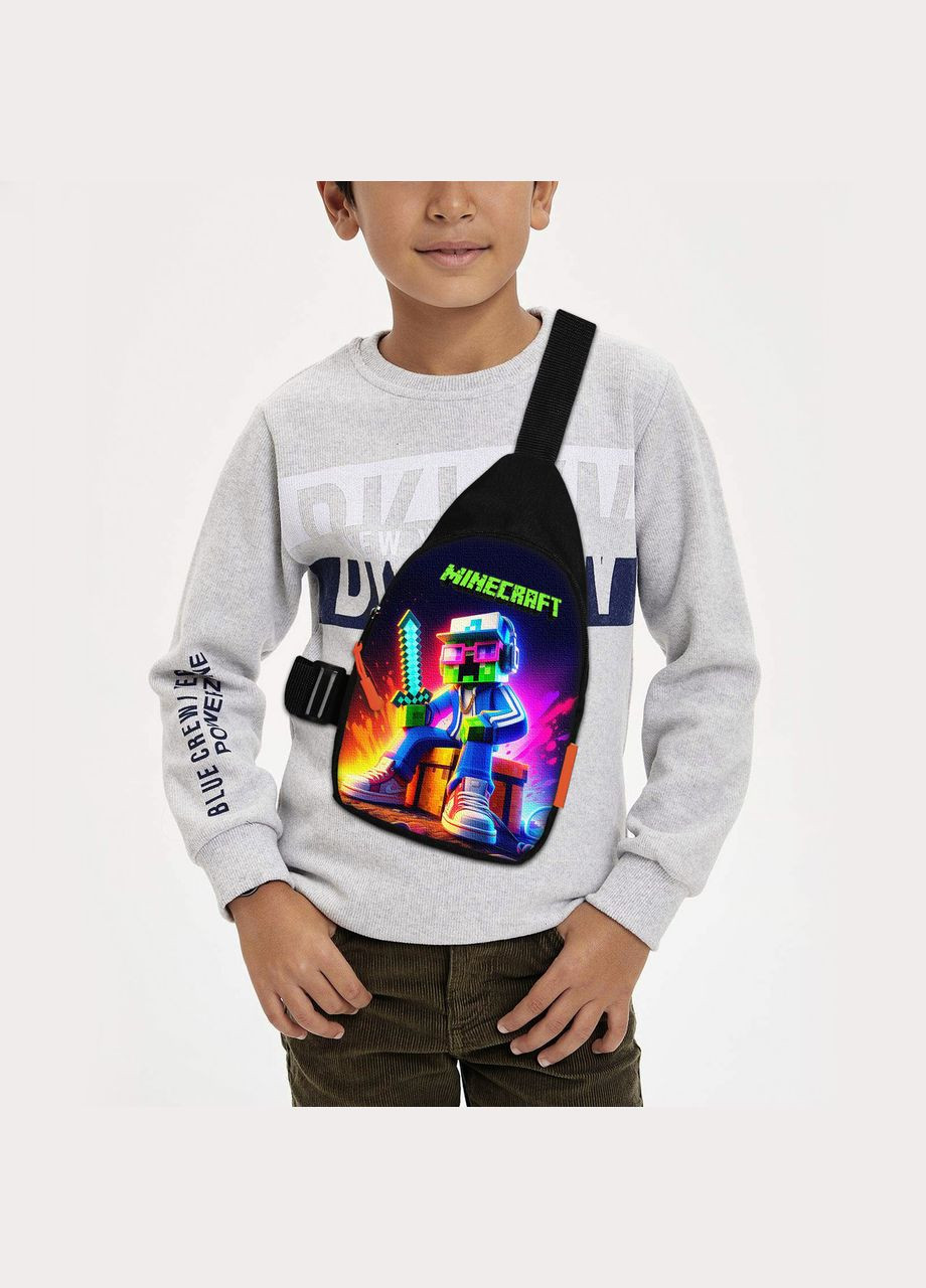 Сумка через плече дитяча Minecraft Кріпер з мечем 29х17 см сумка слінг для хлопчика (2417) No Brand (336481057)