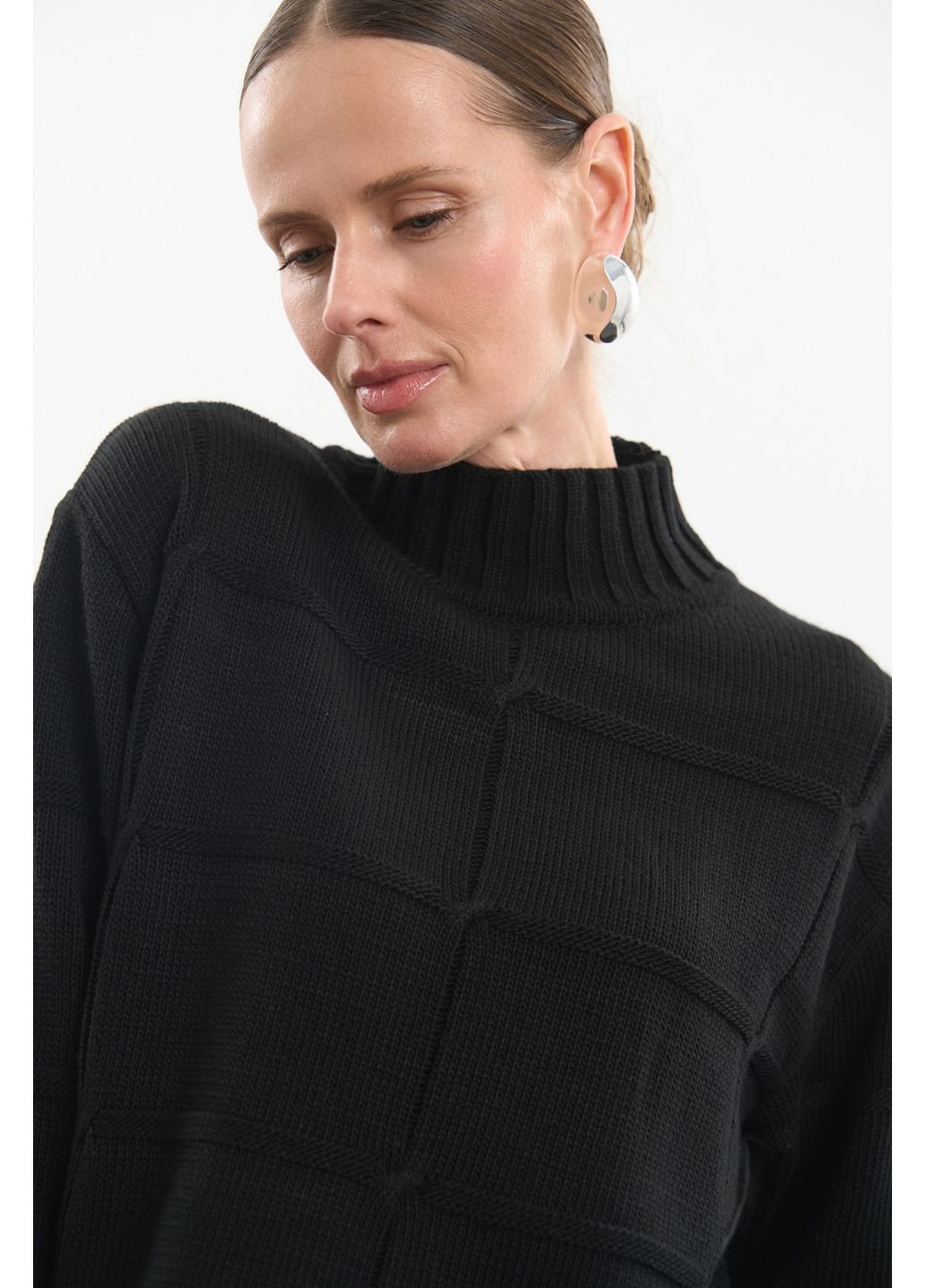 Молочный демисезонный стильный свитер в рельефный узор (2804) Triko Bakh