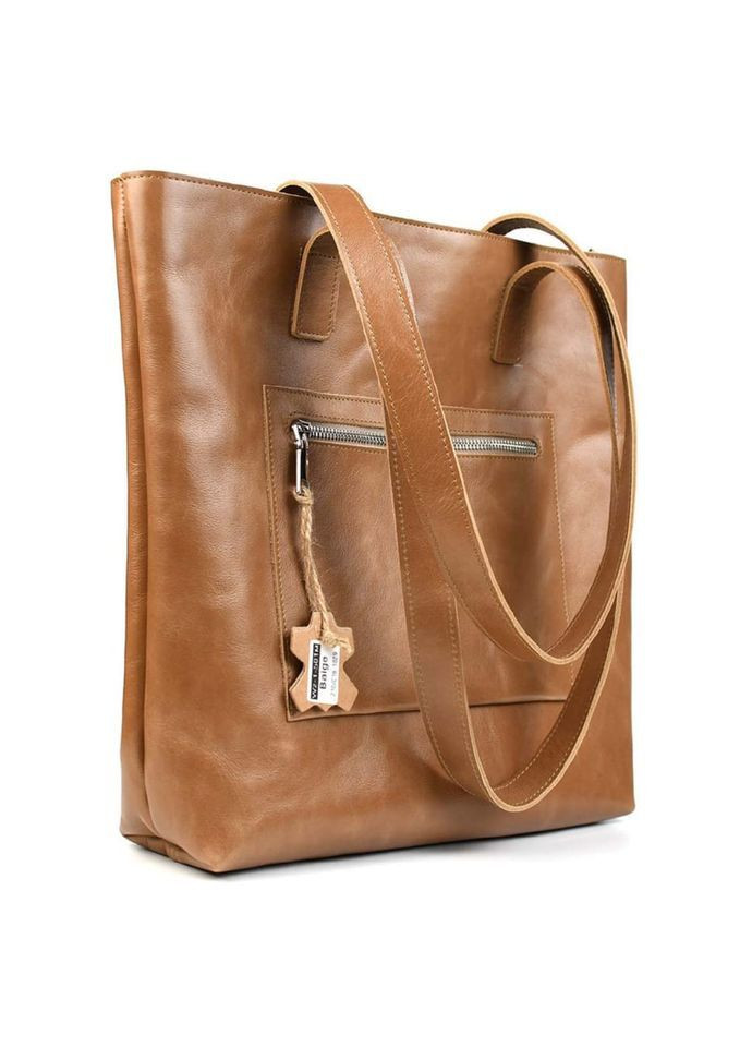 Сумка шоппер женская кожаный на плечо для документов А4 Карамельный 40685 LIMARY (361970290)