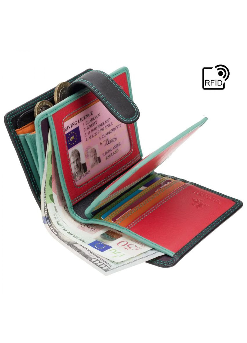 Чёрный кошелек женский RB40 BLK/RHUMBA Bali c RFID Visconti (315423430)