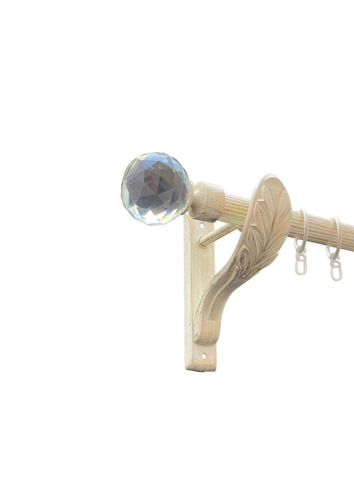 Карниз Люмиера металлический однорядный ретро рифленая труба Белое золото 25 мм 200 см (00-00010616) ORVIT (300279826)