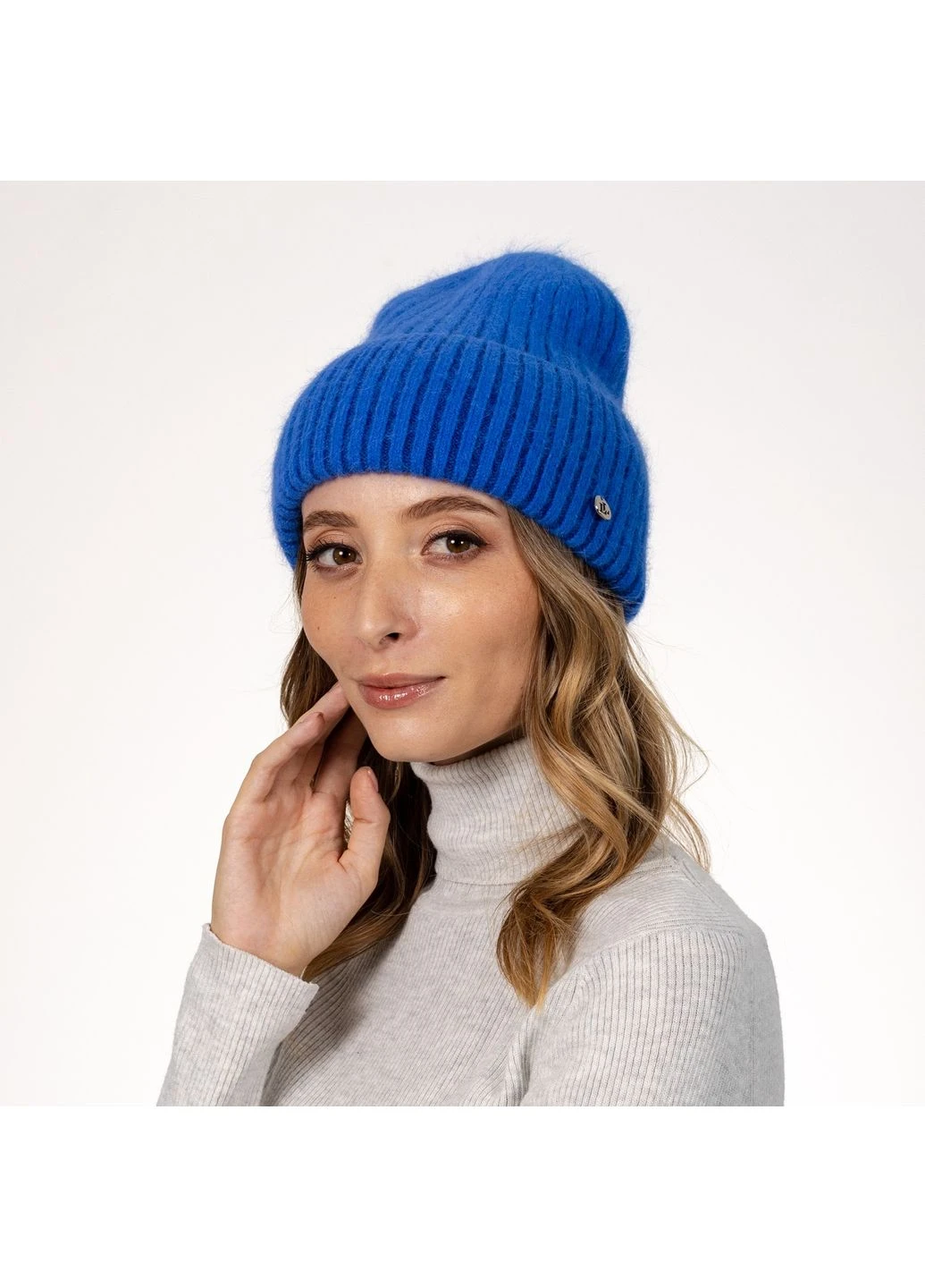 Шапка біні жіноча ангора блакитна MAYVA LuckyLOOK 263-697 (322793184)