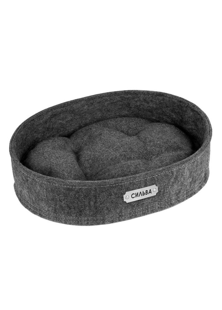 Лежак для котів Овальний Сірий M BronzeDog - (323236589)