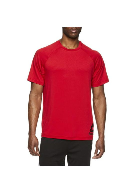 Комбинированная мужская спортивная футболка, темно-серого цвета, размер l Reebok slim fit