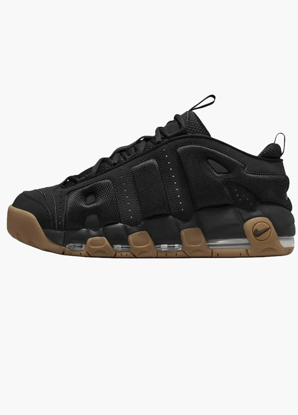 Черные кроссовки мужские air more uptempo low black fz3055-003 Nike