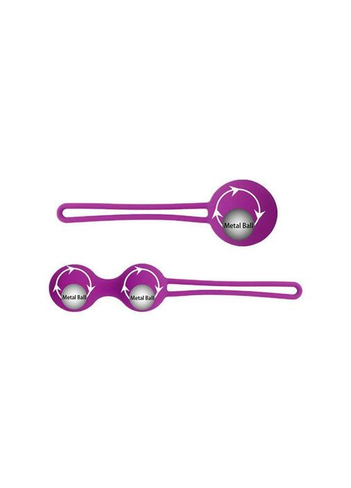 Комплект силиконовых влагалищных шариков 3 шт. Фиолетовый No Brand (368669300)