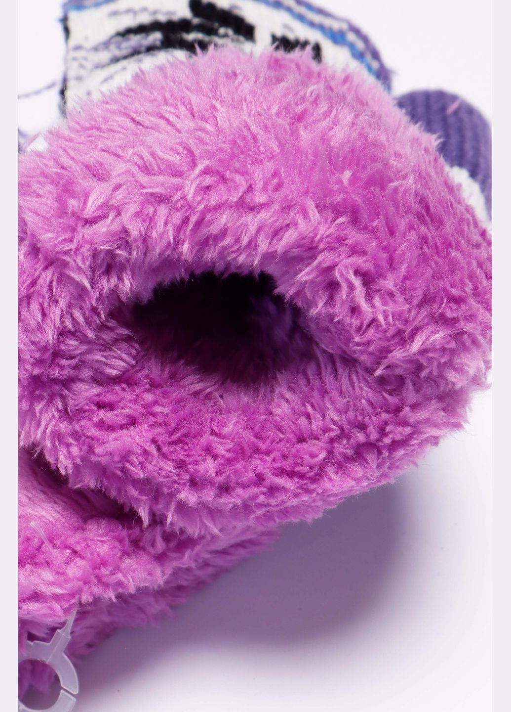 Варежки детские на меху фиолетового цвета с рисунком Let's Shop (302370416)