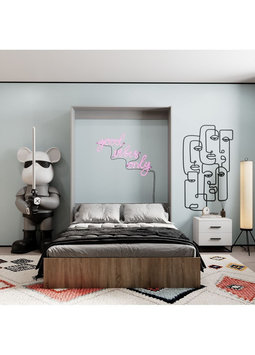 Ліжко-трансформер Mitra 1,4 1508x2154x2120 К - Попелястий / Ф - Дуб сонома (SM01151300000) Art In Head (337309026)