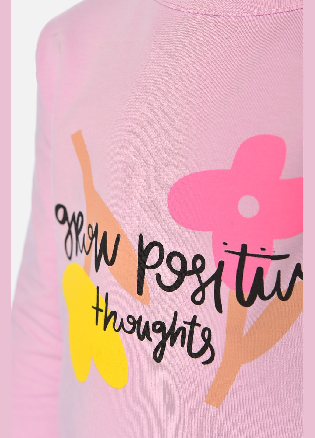 Розовый демисезонный кэжуал лонгслив Let's Shop с рисунком