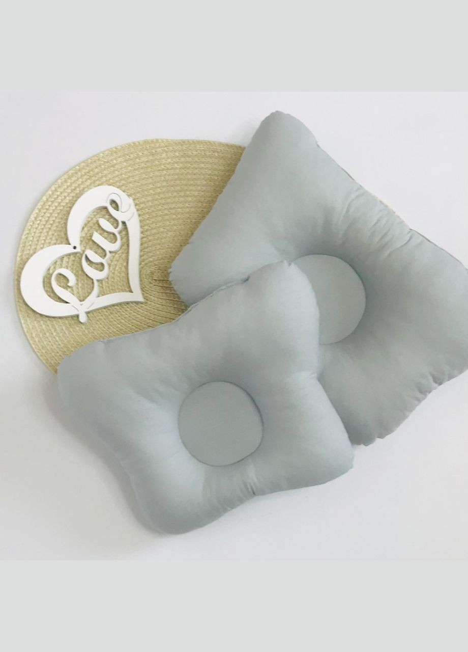 Подушка детская ортопедическая Бабочка большая Серая бязь 32x22 см Penetka (323210841)