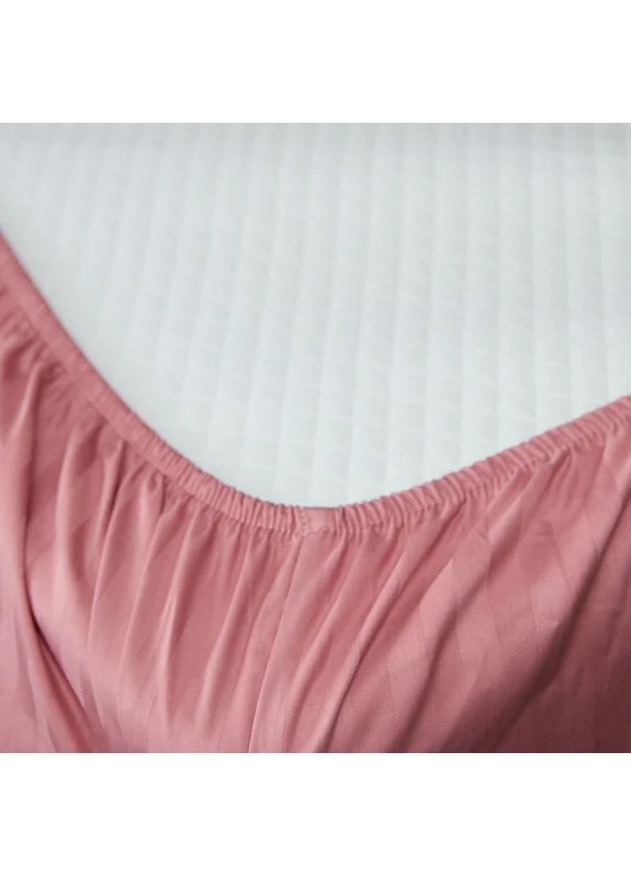 Простыня на резинке Сатин Страйп 120х190х25 см (MS-850005507) Moon&Star Stripe Pink (386595976)