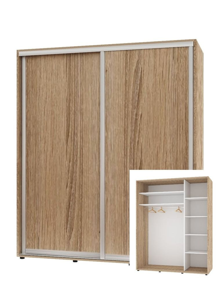 Шафа-купе дводверна 200*45*220 см Натуральний 2 двері ДСП Стандарт Комфорт Меблі (360476594)