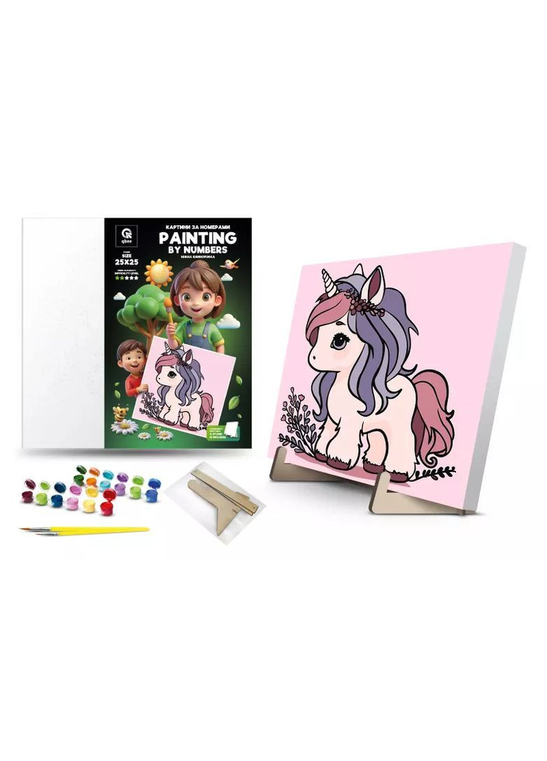 Набір для живопису за цифрами "Ніжна єдинорожка" 25х25 см, 1 шт. - No Brand QB900-013 (371928681)