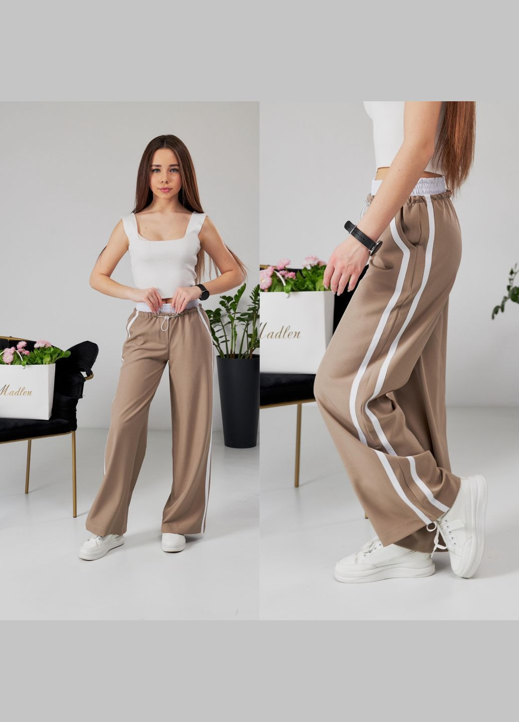 Бежевые повседневный демисезонные брюки Україна