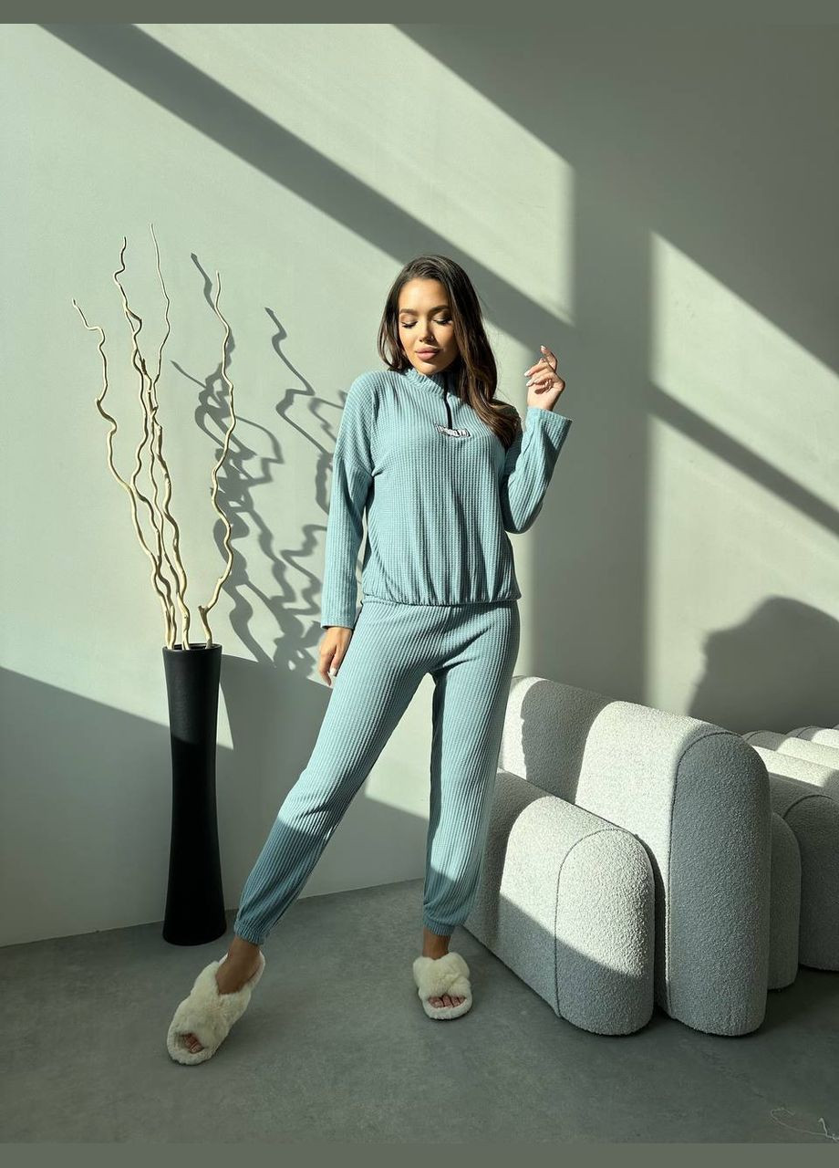 Голубая всесезон пижама реглан + брюки Eliz