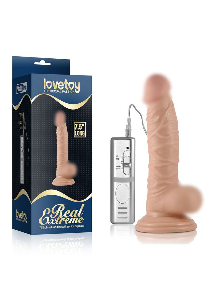 Реалістичний фалоімітатор вібратор з присоскою Love Toy REAL EXTREME Lovetoy (317747359)
