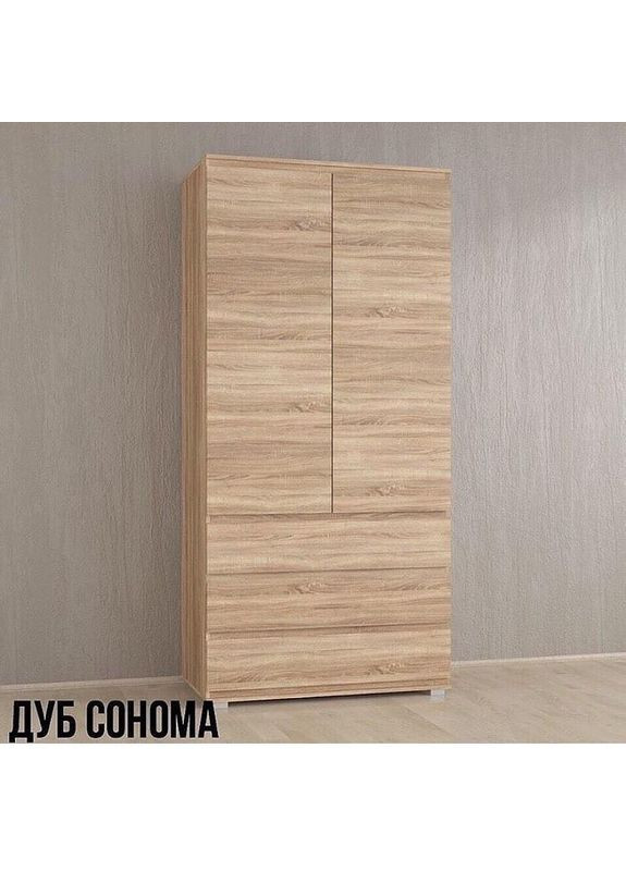 Шафа зі штангою і ящиками без ручок, шафа для одягу в кімнату B-002 Білий - Дуб Крафт No Brand (371910352)