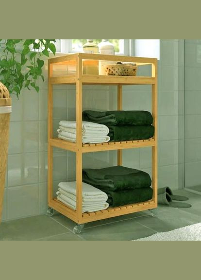 Этажерка из дерева для ванной на колёсиках Андоли карри (АБТ-002403) No Brand (328208892)