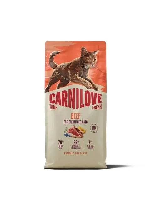 Корм сухой True Fresh Beef Sterilised для стерилизованных кошек, говядина 6 кг Carnilove (396258165)
