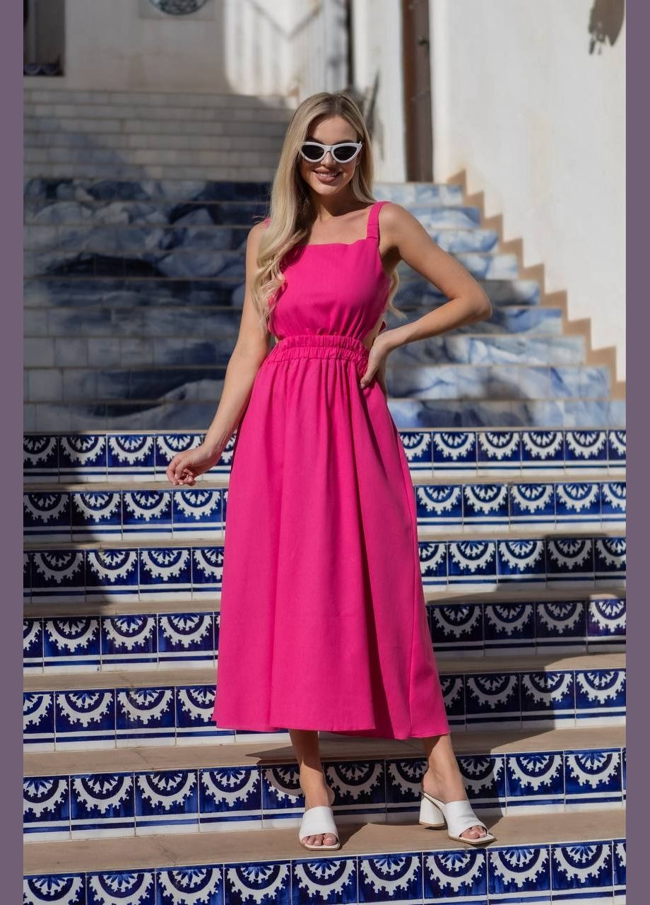 Малинова коктейльна, повсякденний, кежуал, джинсова, вечірня сукня жіноча з відкритою спиною Україна однотонна